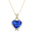 15.94ct AAAA Heart Tanzanite Pendants with 0.57 cttw Diamond in 18K Yellow Gold