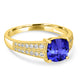 1.65ct Cushion Tanzanite Ring with 0.25 cttw Diamond