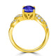 1.2ct Oval Tanzanite Ring with 0.31 cttw Diamond