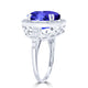 5ct Oval Tanzanite Ring with 0.55 cttw Diamond