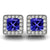 0.42ctw Princess Tanzanite Earring With 0.32ctw Diamonds in 14k White Gold