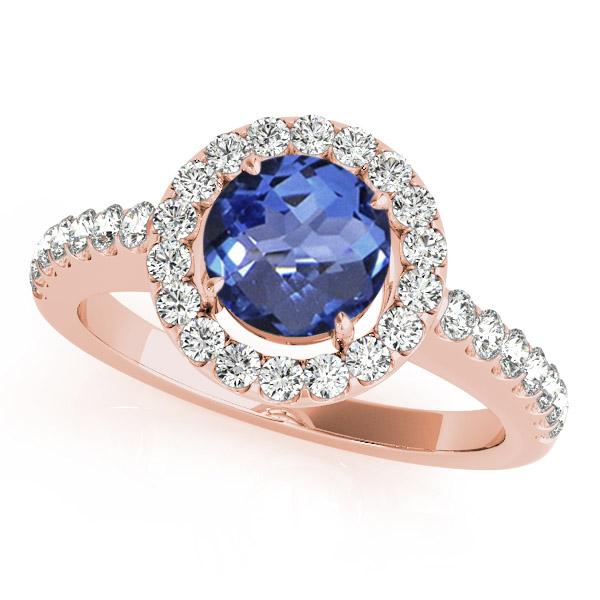 0.78ct Round Tanzanite Ring With 0.208ctw Diamonds in 14k Gold – Top ...