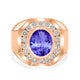 4.9 ct Oval Tanzanite Men's Ring with 1.88 cttw Diamond