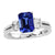 1.50ct Emerald Cut Tanzanite Ring With .31ctw Diamonds in 14k White Gold